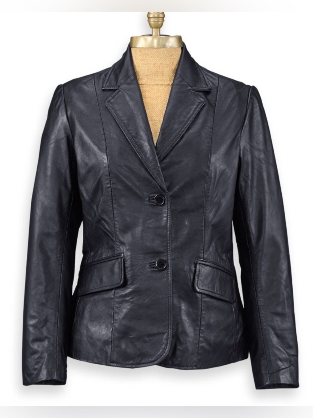 NWOT! Chadwick’s 100% LEATHER BLAZER, 4, “Black”